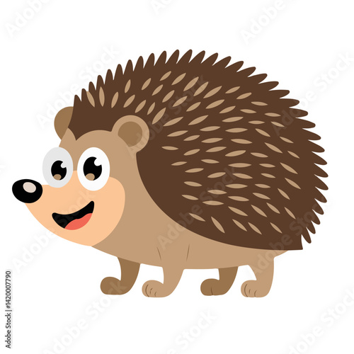 Cute hedgehog funny vector white background