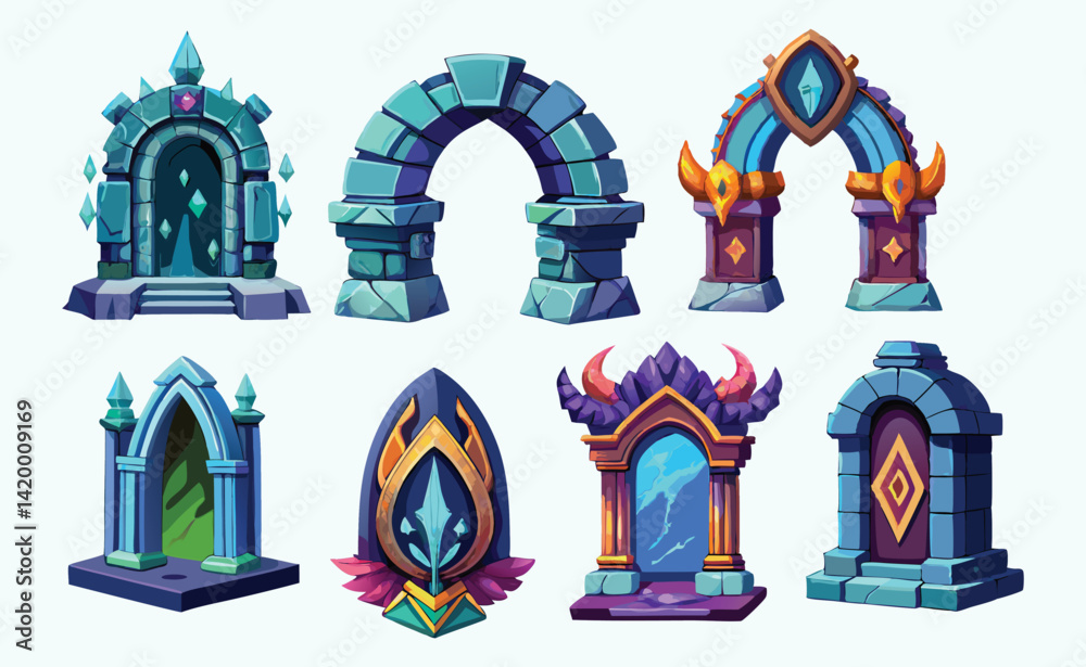 Magic Portal Icon – Sorcery Fairy Tale Door Arch for Witchcraft & Game Design – Vector Element Magic Portal Icon – Sorcery Fairy Tale Door Arch for Witchcraft & Game Design – Vector Element