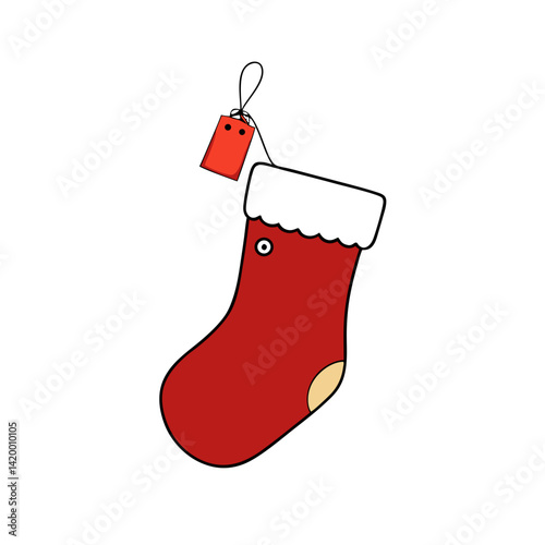 christmas sock isolated on white