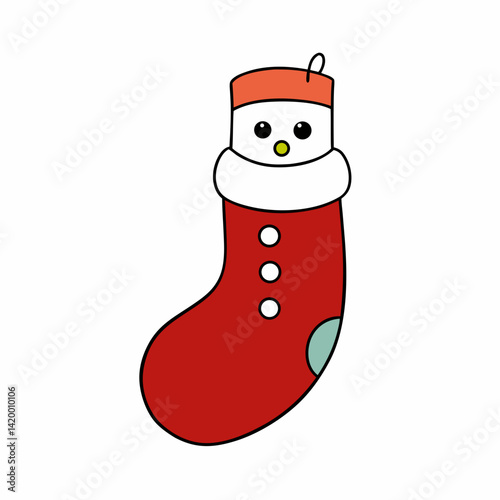 christmas sock isolated on white
