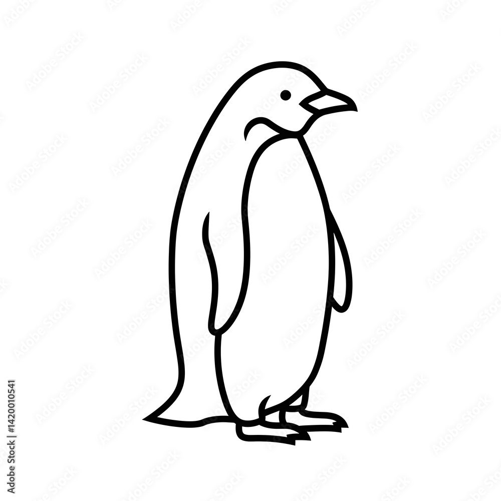 Naklejka premium Penguin Outline Drawing