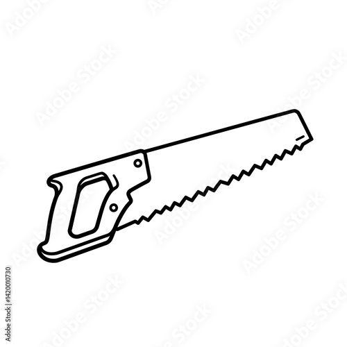 Hand Saw Outline Illustration