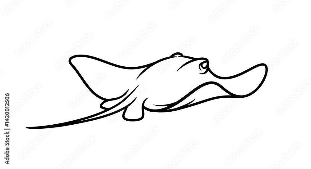 Stingray Outline Illustration Stingray Outline Illustration