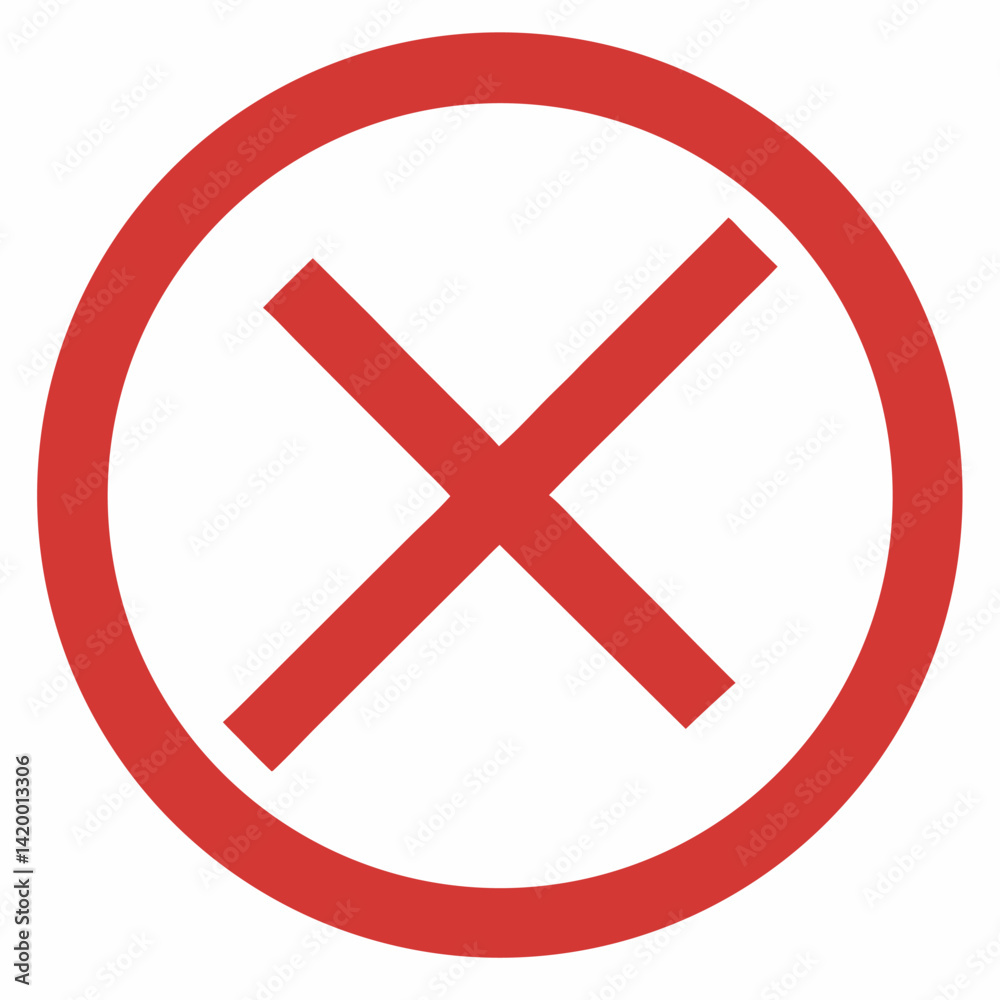 No Sign Icon. Red Crossed Circle Vector Design vector No Sign Icon. Red Crossed Circle Vector Design vector