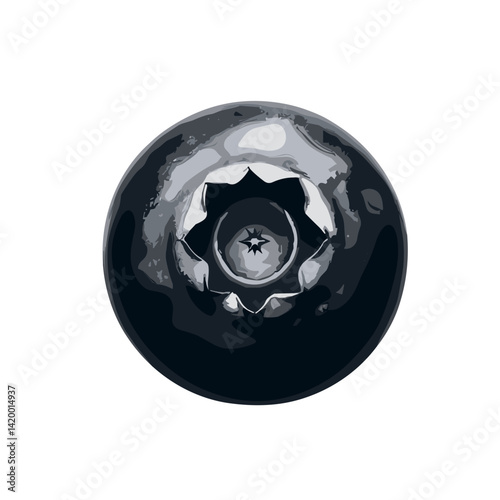 Stylized illustration of a blueberry for health and nutrition concepts