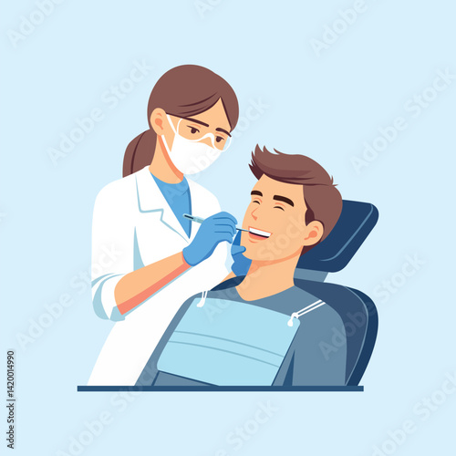 octor and patient flat vector illustration, medical checkup, healthcare consultation, cartoon doctor, clinic visit scene, doctor appointment, hospital consultation, vector art design