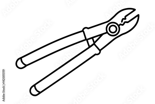 Bolt Cutter Line Art Vector Illustration