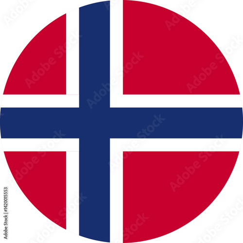 norway  flag illustrator national of round
