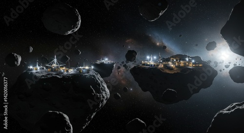 Fototapeta Naklejka Na Ścianę i Meble -  Space Station Illustration