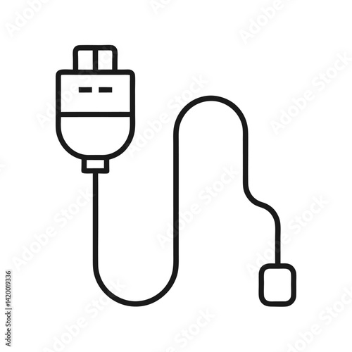 robot face icon with camera eyes minimal line vector