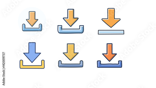 the arrow line icon pointing down becomes a horizontal line, which represents a download