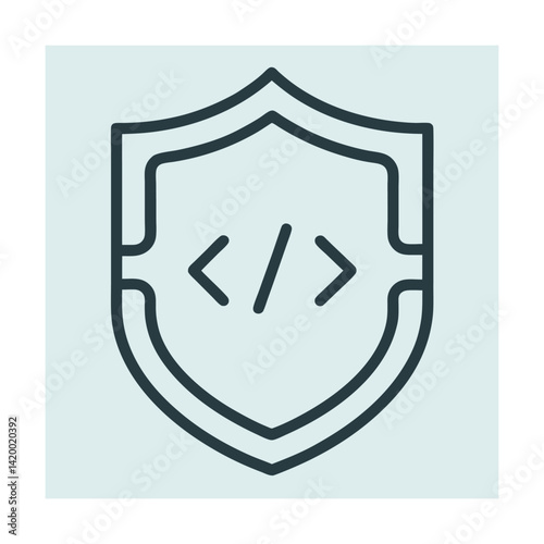 syntax error icon with exclamation mark and code tag