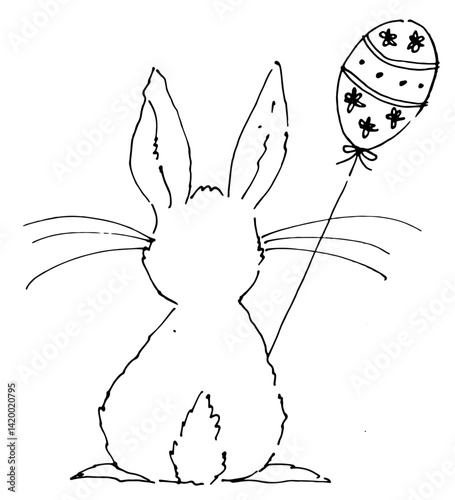 Easter bunny with ballon