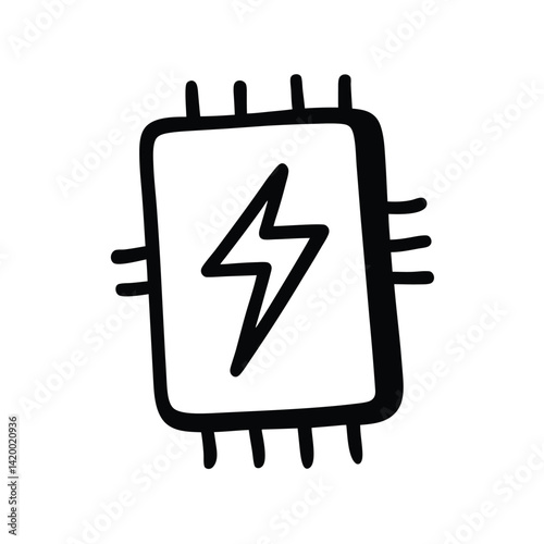 wireless charging symbol with phone and bolt line