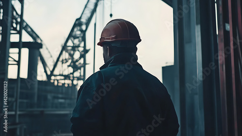 Wallpaper Mural Engineer monitoring crane operation at construction site. Featuring control and coordination Torontodigital.ca