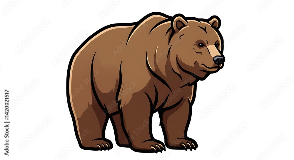 Fototapeta premium Brown Bear Illustration Standing