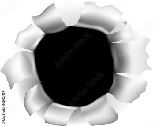 Bullet Hole Metal Paper Rip...