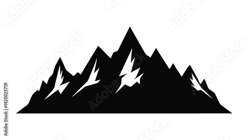 rocky mountain silhouette with jagged layers