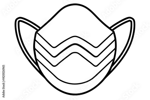 Dust Mask Line Art Vector Illustration