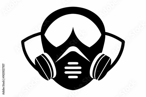 Dust Mask Black Silhouette Vector Illustration