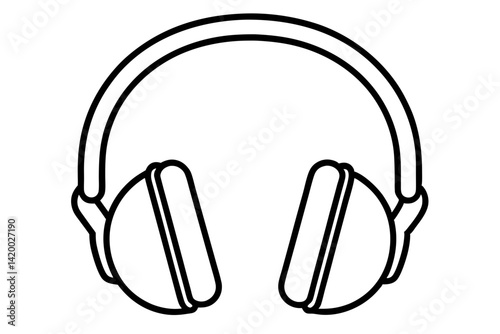 Ear Protection Earmuffs Line Art Vector Illustration