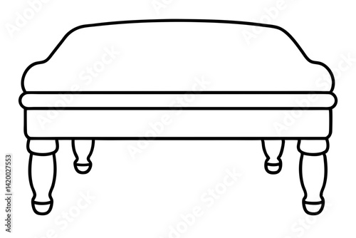 Footstool Line Art Vector Illustration