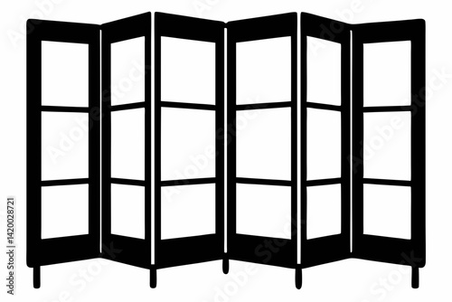 Room Divider Black Silhouette Vector Illustration