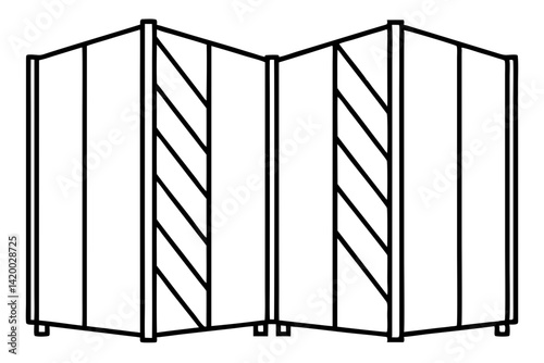 Room Divider Line Art Vector Illustration