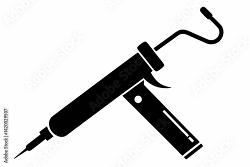 Soldering Iron Black Silhouette Vector Illustration