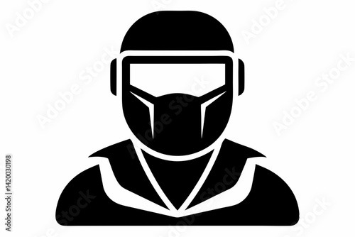 Welder Mask Black Silhouette Vector Illustration