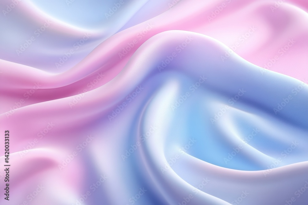 Obraz premium Soft, pastel silk drapes in a gradient of pink and light blue.