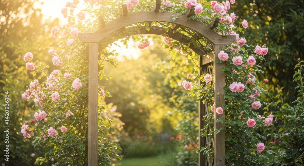 Fototapeta premium Rose Archway Illustration