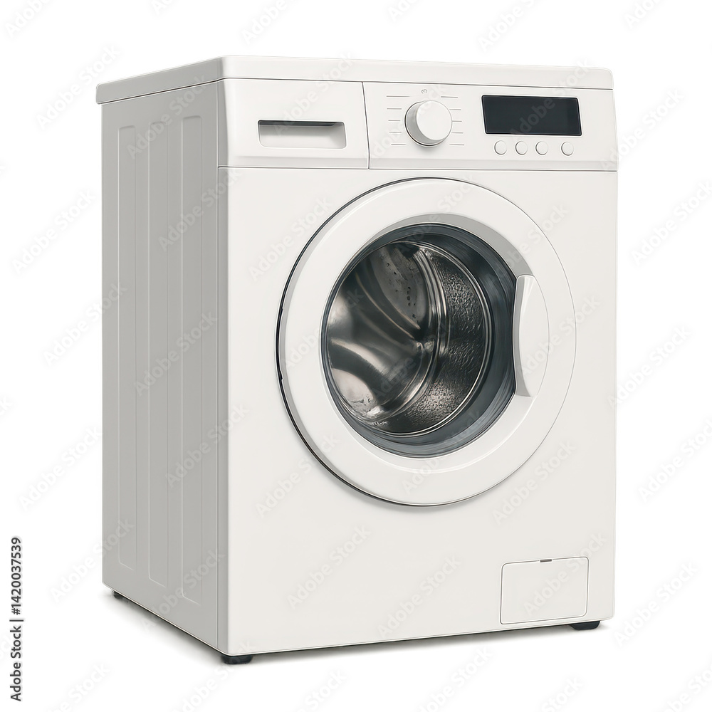 Simple White Washer with Circular Door and Control Panel Design Simple White Washer with Circular Door and Control Panel Design