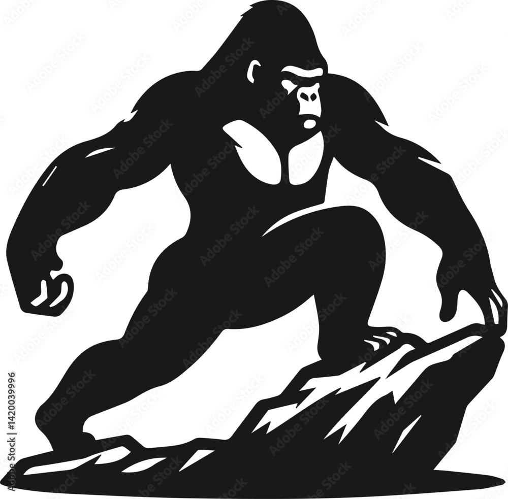 Cool gorilla animal vector silhouette Cool gorilla animal vector silhouette