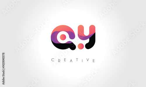 Creative QY Monogram with Colorful Contrast
