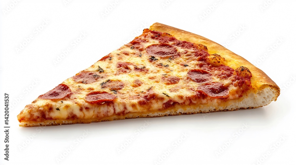 Delicious Pizza Slice Icon in Flat 2D Vector Style Isolated on White Background Delicious Pizza Slice Icon in Flat 2D Vector Style Isolated on White Background
