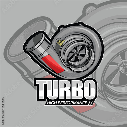 TURBO VECTOR ILLUSTRATION WITH A GRAY BACKGROUND
