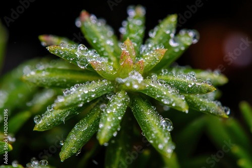 Dew-kissed plant detail
