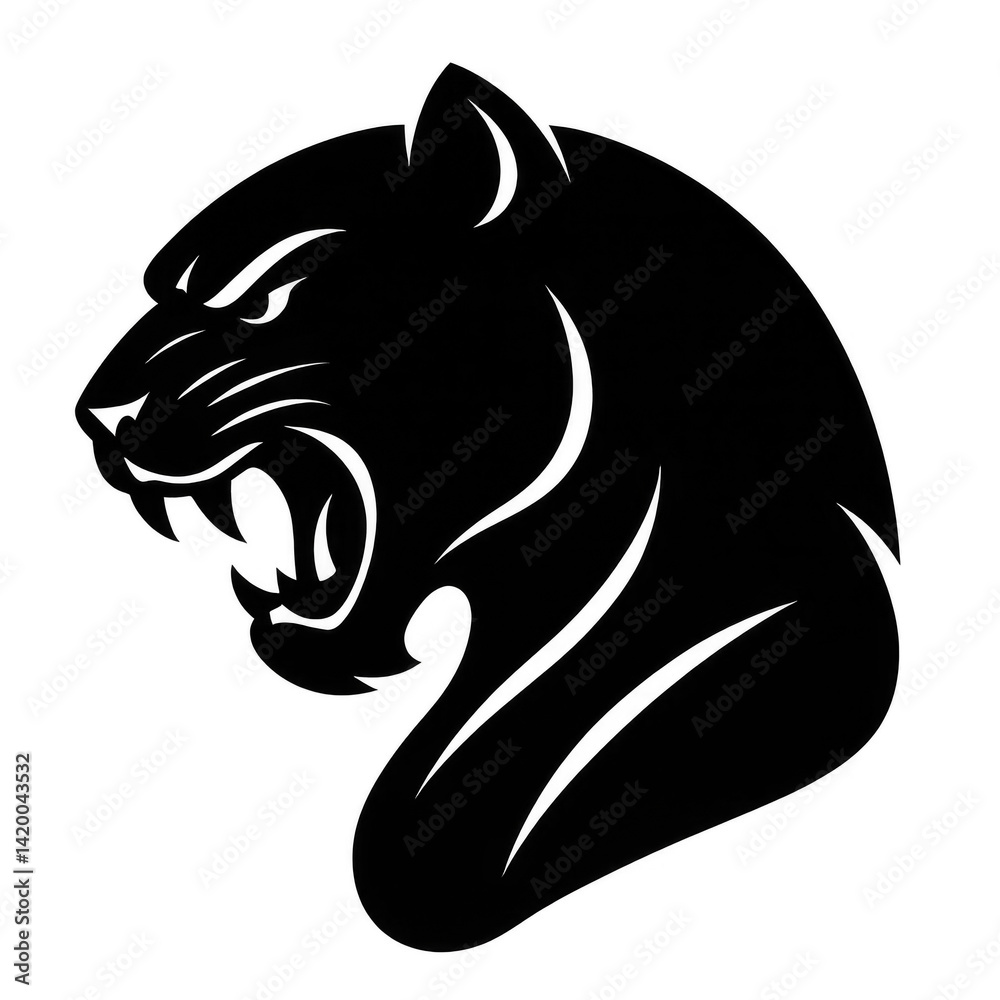 Fototapeta premium Fierce Panther Silhouette Logo Design for Branding and Graphics