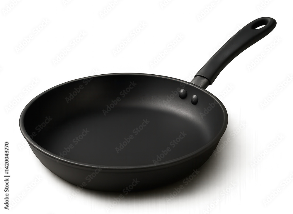 Empty frying pan on transparent background ready for cooking Empty frying pan on transparent background ready for cooking