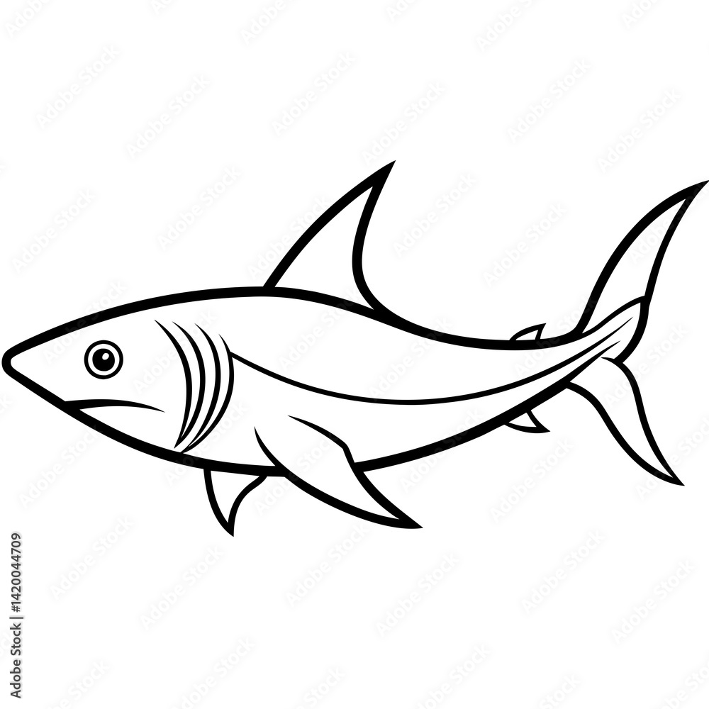 Simple Vector Mako Shark Sketch Simple Vector Mako Shark Sketch