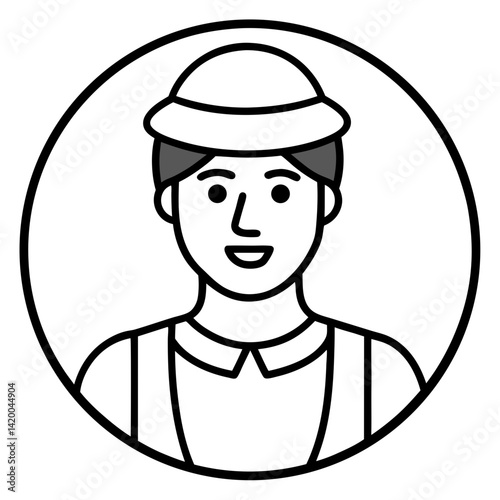 "AI Worker Vector Illustration – White Background Microstock Graphic Design File"