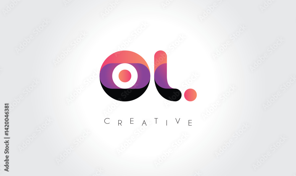Creative OL Monogram with Colorful Contrast