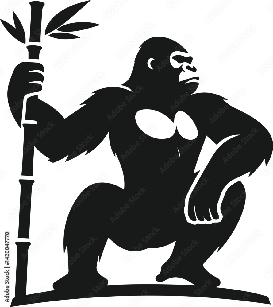Cool gorilla animal vector silhouette Cool gorilla animal vector silhouette