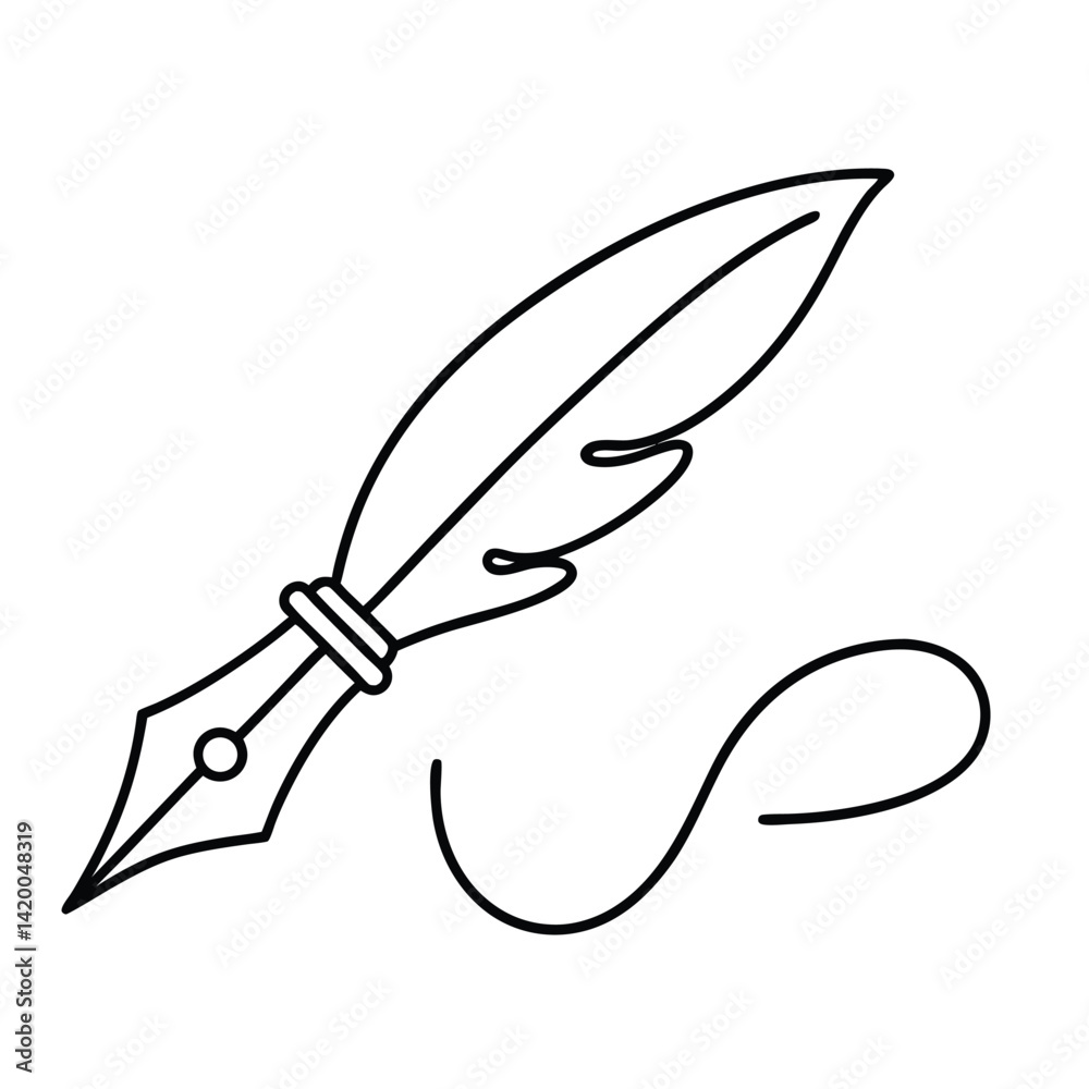 Obraz premium vector illustration of a feather pen