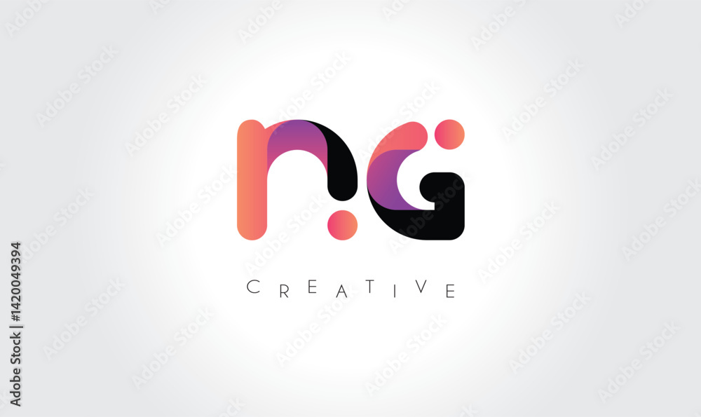 Creative NG Monogram with Colorful Contrast Creative NG Monogram with Colorful Contrast