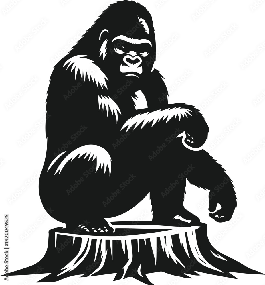 Obraz premium Cool gorilla animal vector silhouette