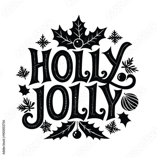 charismas holly jolly element on white background 