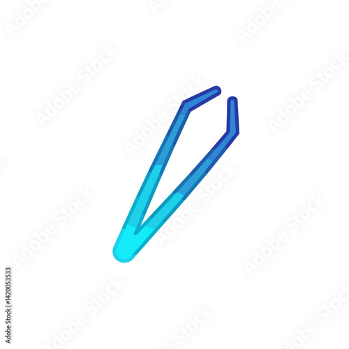 Tweezers in gradient blue color for precision tasks  