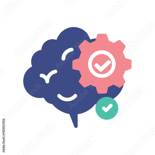 brain with star overlay genius or bright idea icon